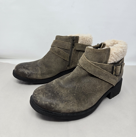 UGG Womens Winter Boots Sz 6.5 Benson Waterproof Wool Lining Distressed Leather - Picture 3 of 14